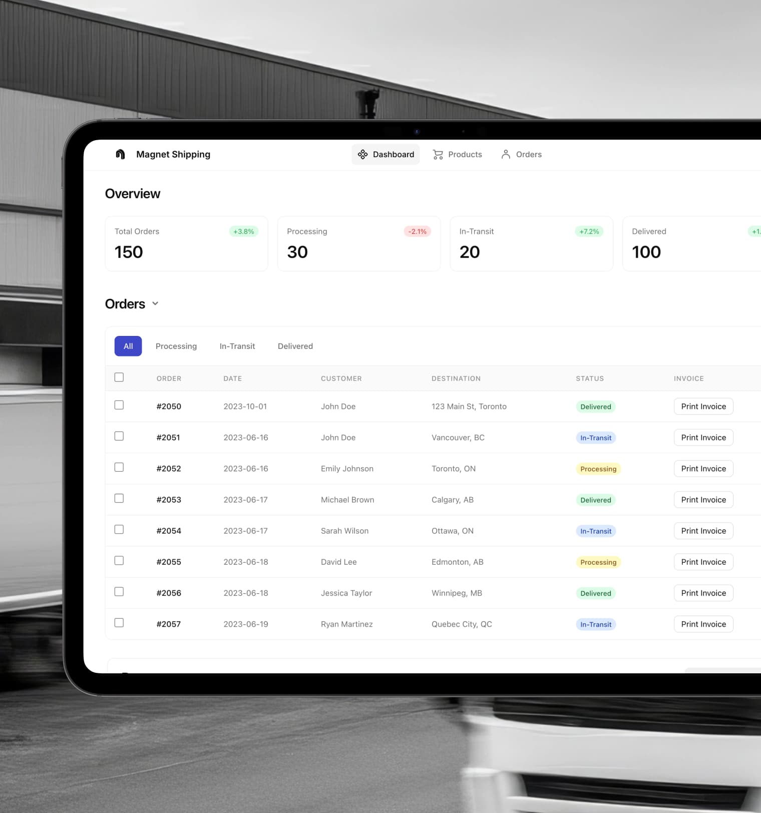 Build custom truck fleet management software with AI