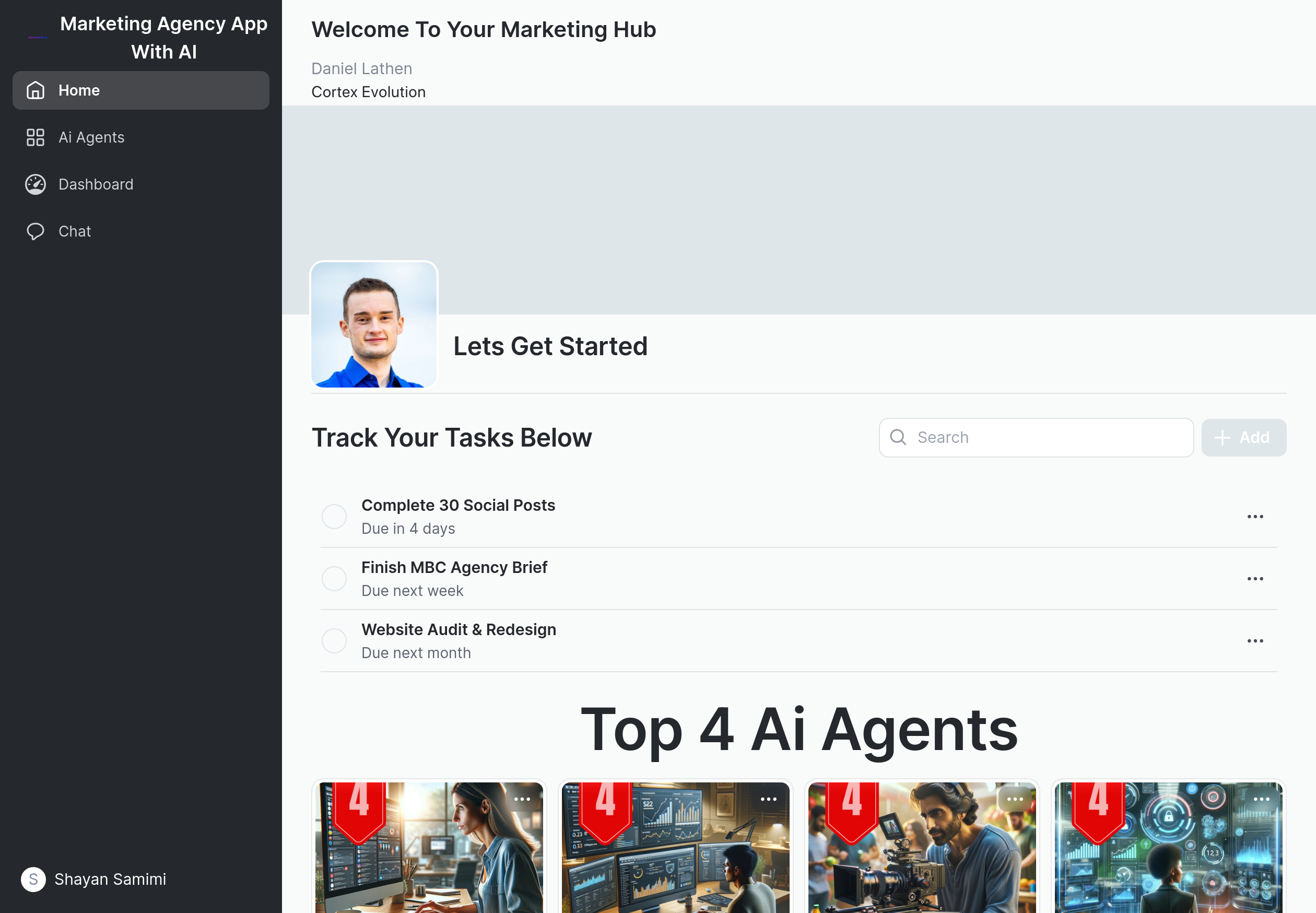 Marketing Agency App With AI