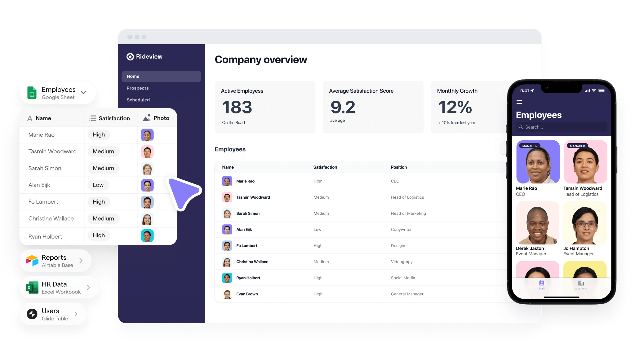 Glide products UI composition