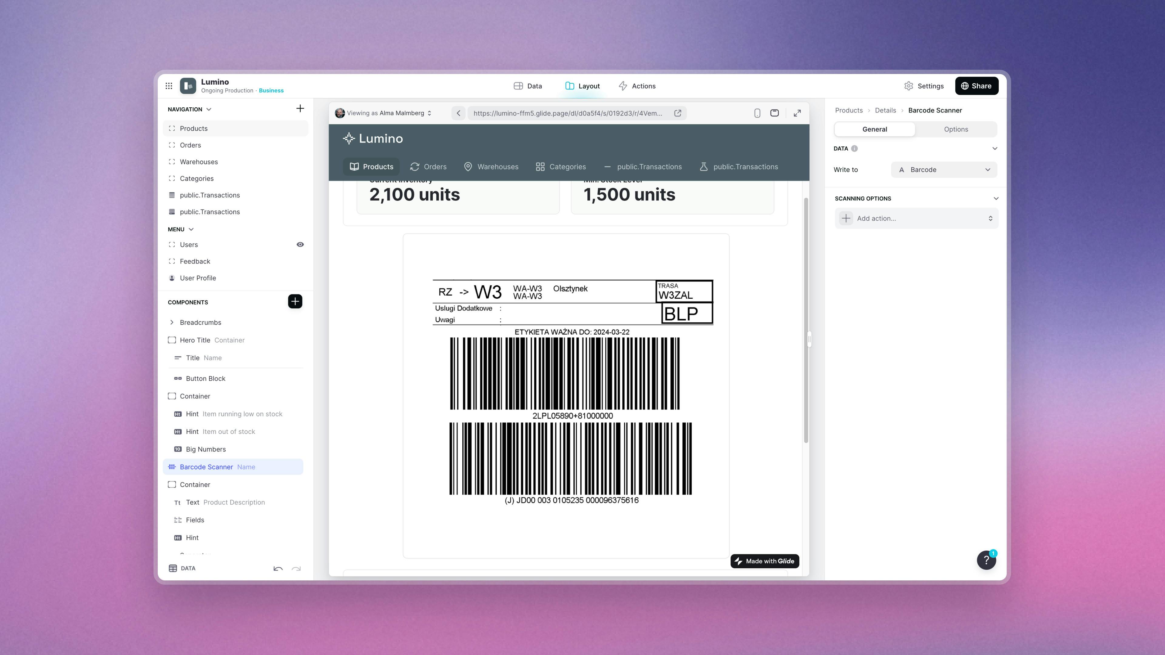 Create a Custom Barcode Scanner App Without Code