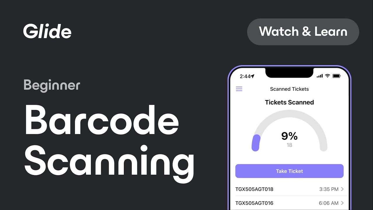Barcode Scanning with Glide & Airtable