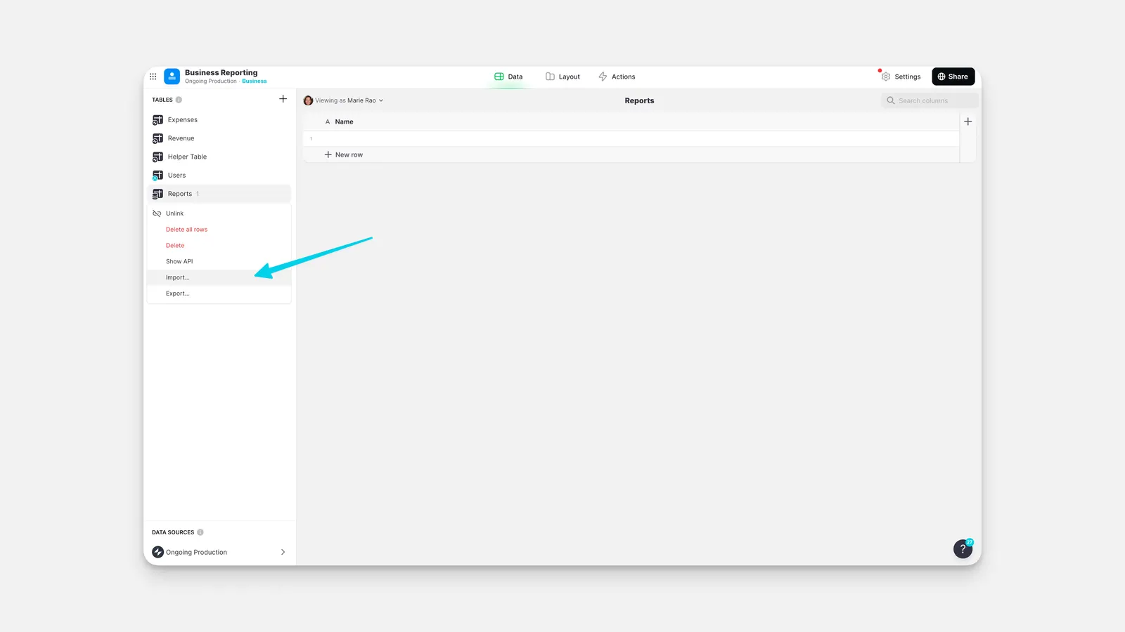 Importing data into a Big Table.