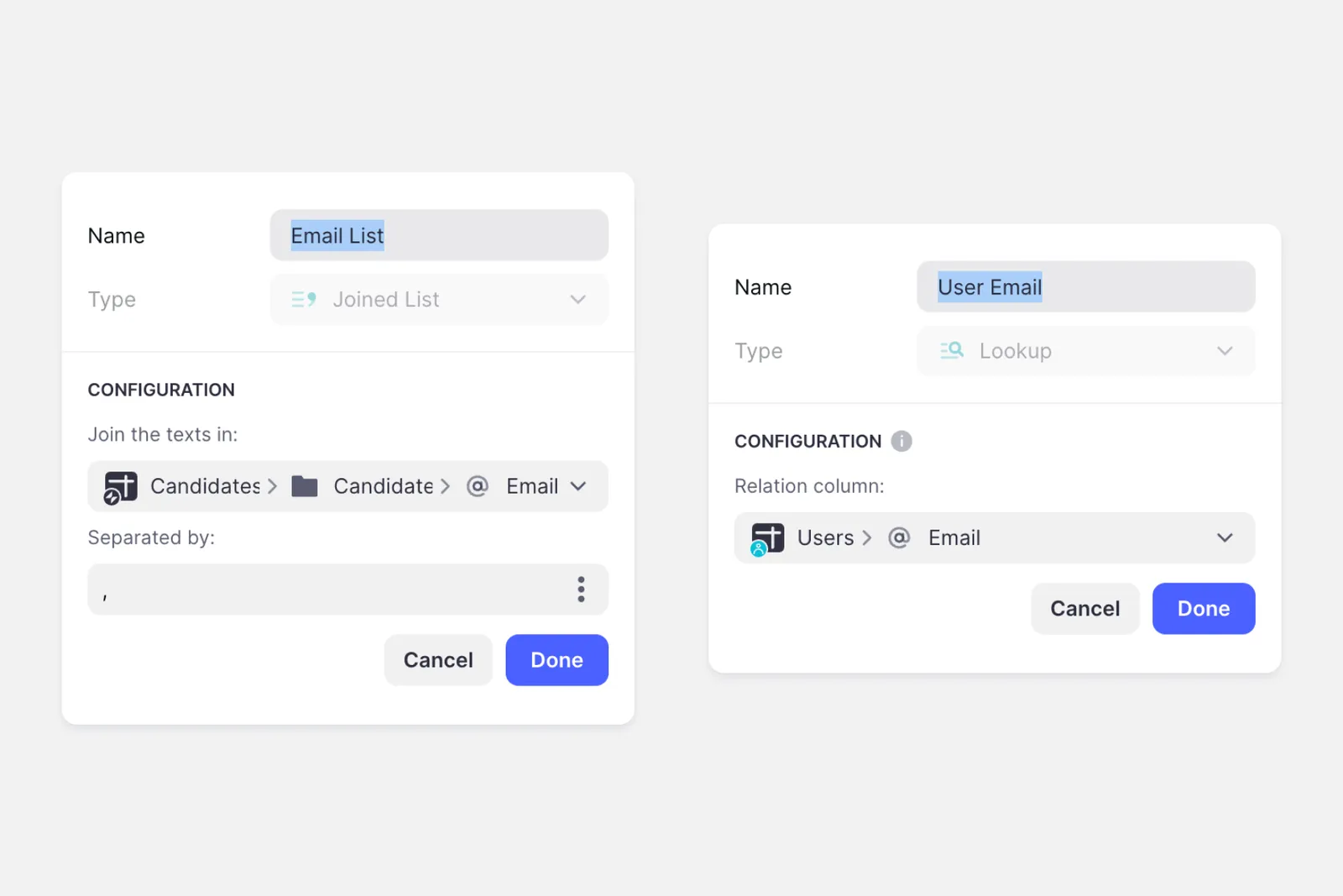 Using a Joined List or a Lookup Column for multiple recipients.