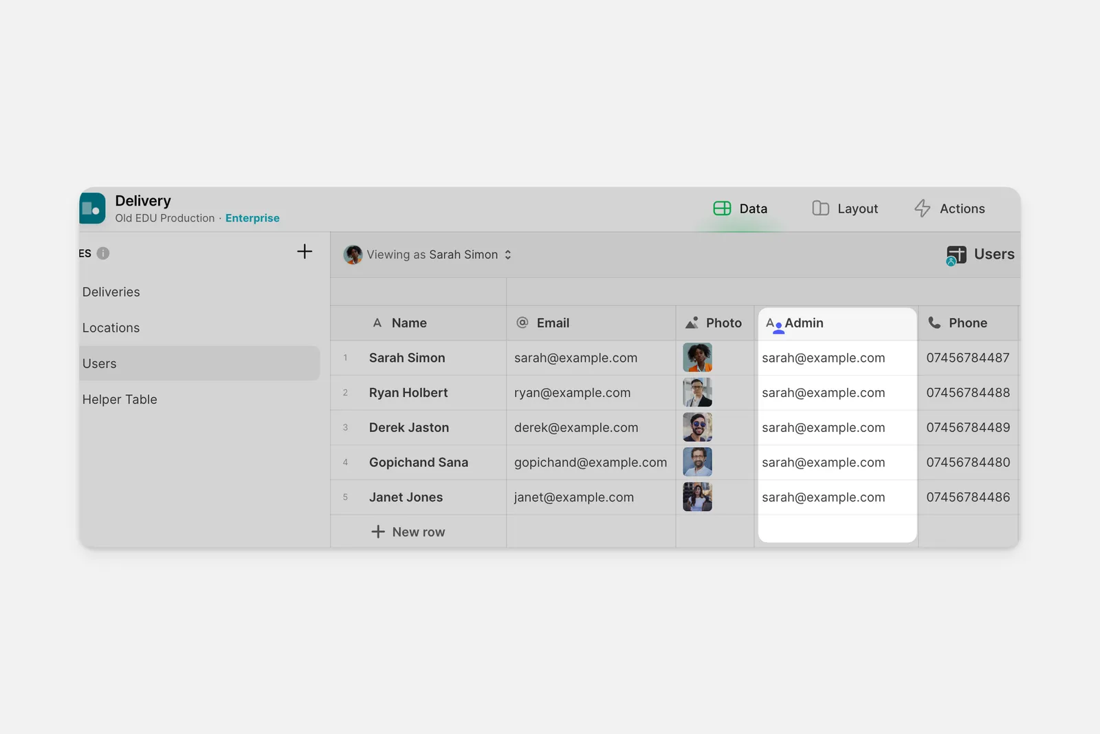 Applying row owners to a column with the same email in every row