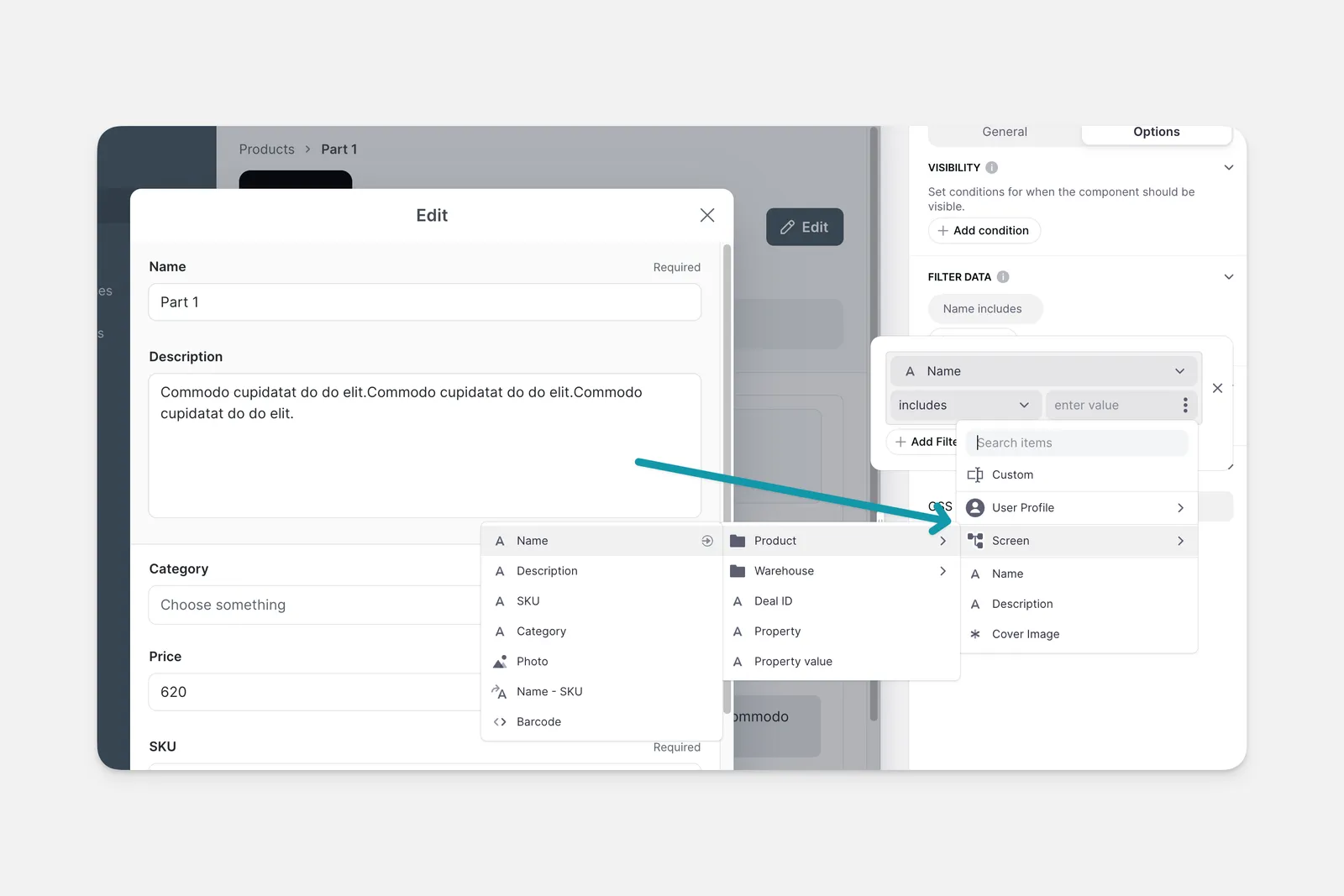 Screen Value Example 1