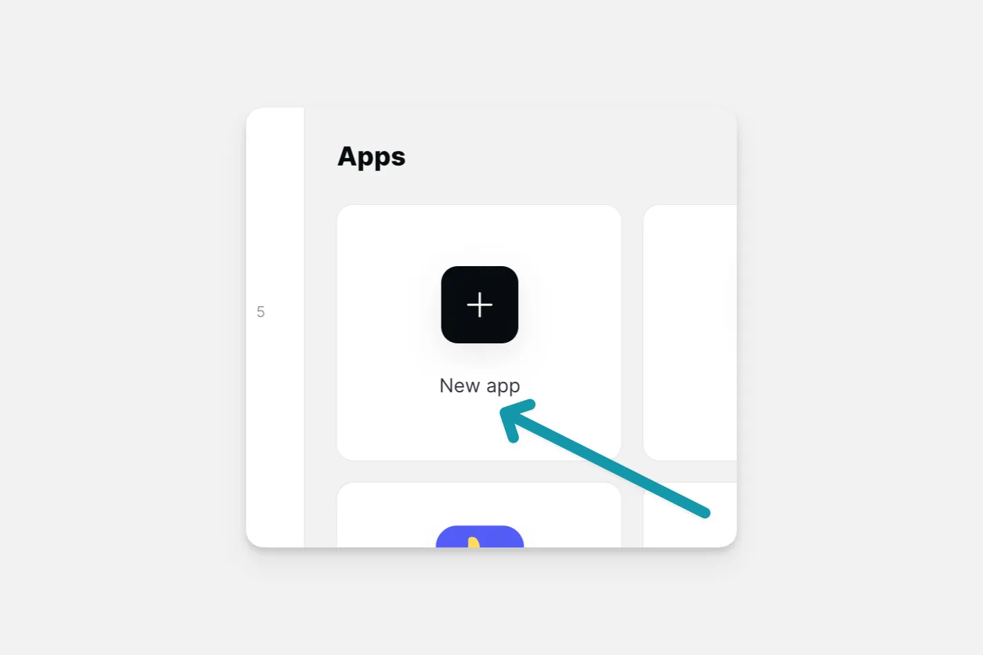 The new app button.