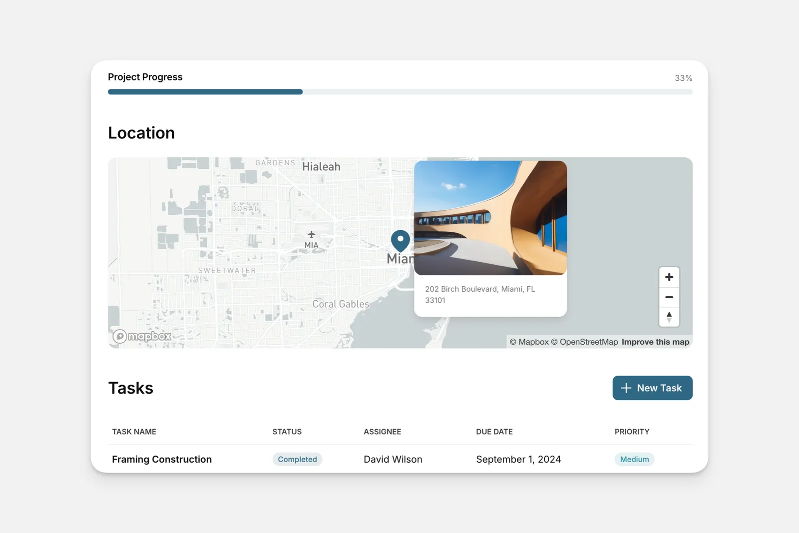 The map component in an app.