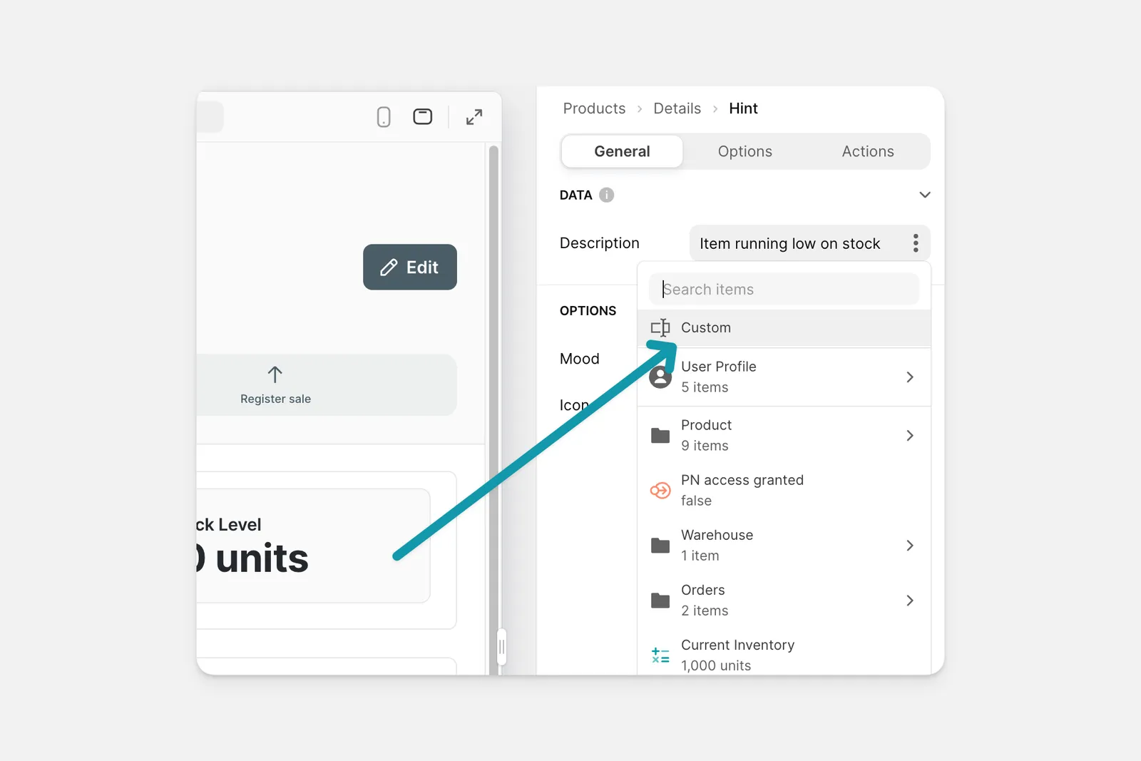 Custom Values in a configuration.