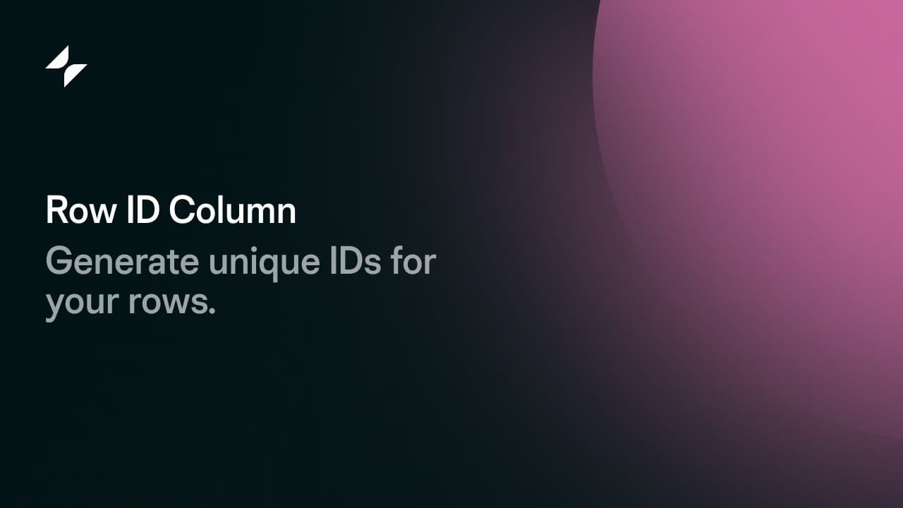 Glide • Row ID Column