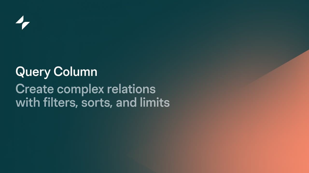 Query Column Glide Docs