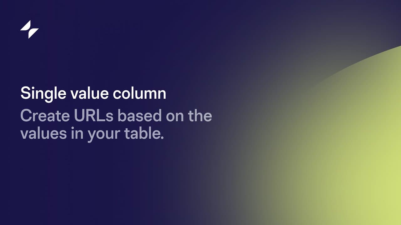 Single Value Column