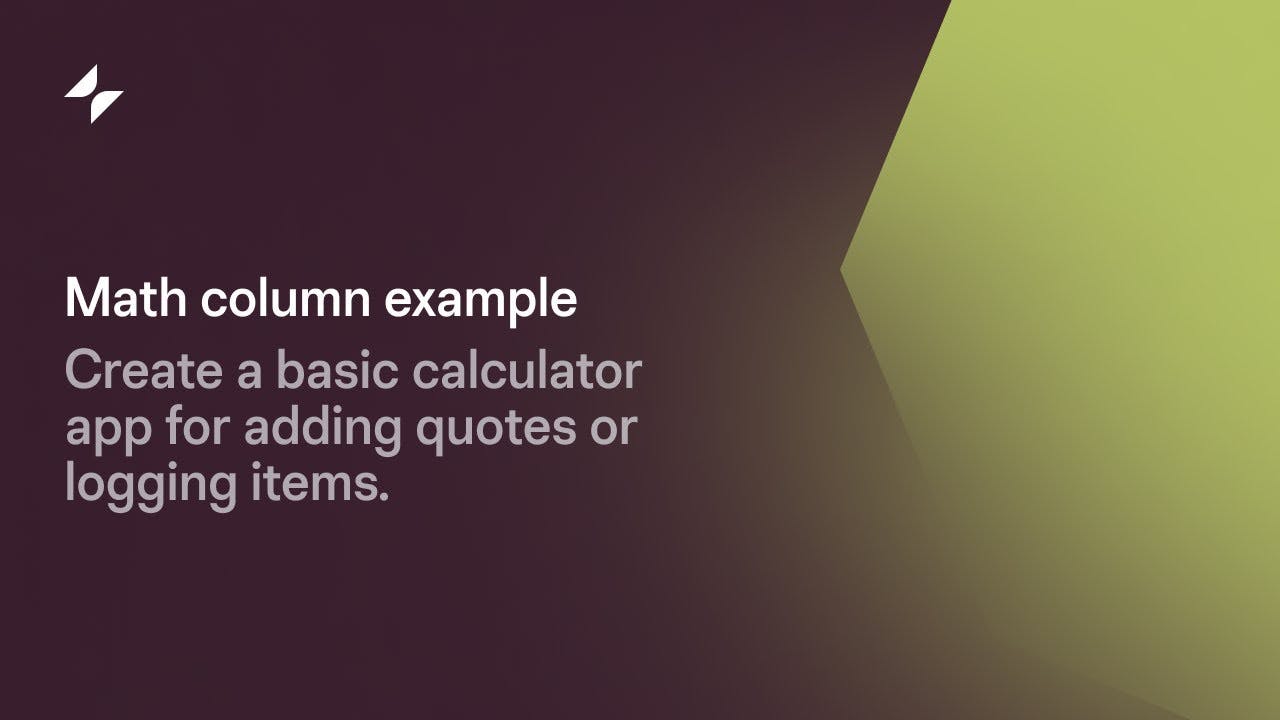Math Column Examples