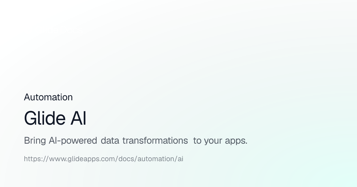 Glide AI | Glide Docs